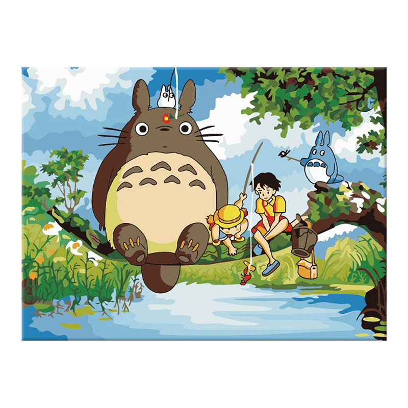 数字油画diy油彩彩画卡通动漫人物填色画小尺寸diy