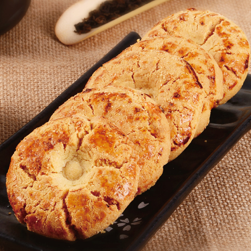 功德林上海特产苔条饼零食小吃香酥咸味海苔饼干传统糕点200g*3包