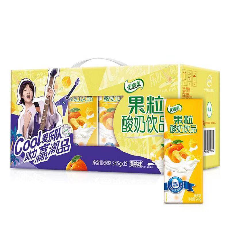 伊利果粒酸奶饮品黄桃味245g含乳饮料