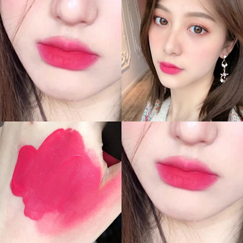 粉色女团口红哑光丝绒红色小众品牌桃花学生唇膏