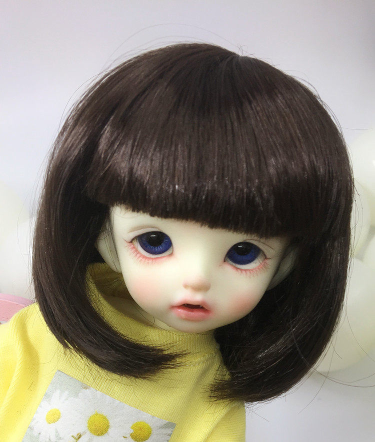 娃娃6分假发bjd中等发型仿马海毛中短发sdbjd娃娃