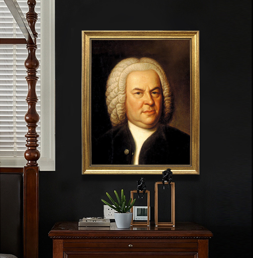 巴赫音乐家油画高清喷绘装饰画琴行琴房音乐教室现代装饰画
