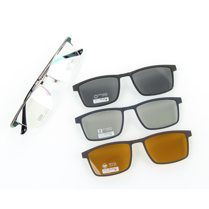 暑期kangaroo袋鼠眼镜框架超轻轻金属近视套镜夹片眼镜架