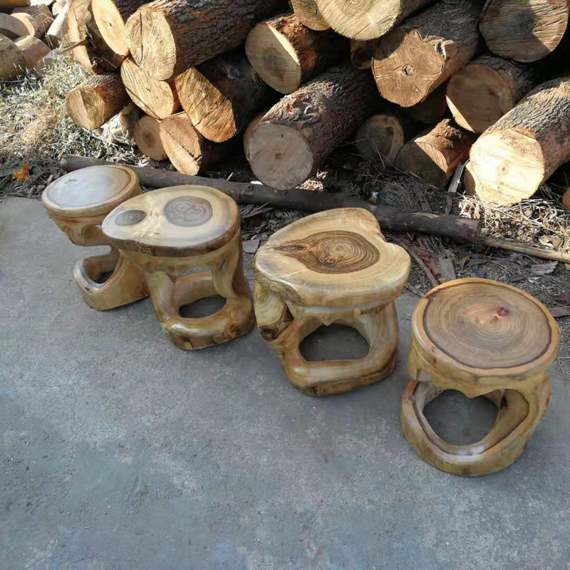 天然香樟木墩子根雕凳子原木木桩木墩喝茶凳实木花架底座茶几配凳