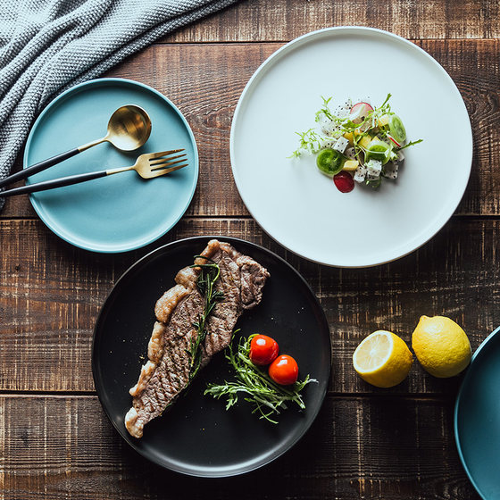 Nordic Ceramic Western Dish Steak Plate Ins Wind Plate Creative Net Red Tableware Salad Plate Household Dish Dish Nordic Ceramic Western Dish Steak Plate Ins Wind Plate Creative Net Red Tableware Salad Plate Household Dish Dish