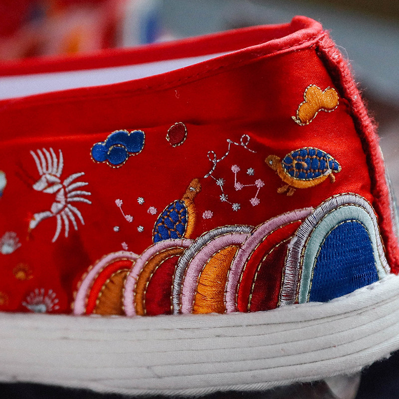 千层绣花鞋女秀布鞋手工花园老北京国风计中创设布鞋