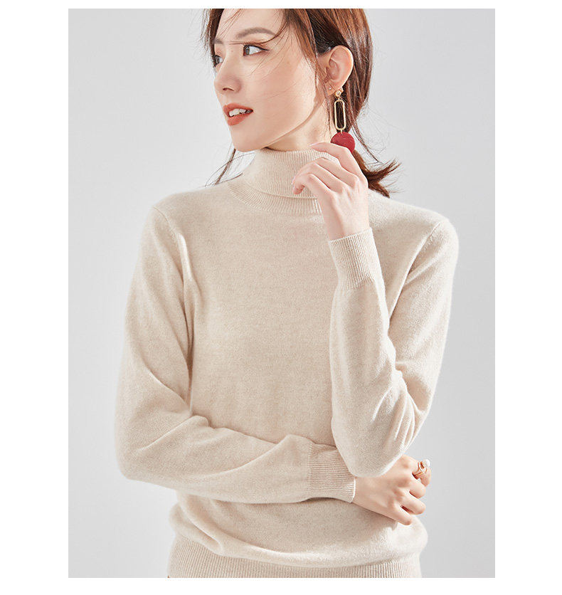 春竹羊绒衫100%山羊绒秋冬新款高领针织毛针织衫