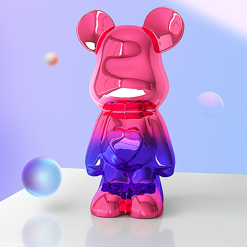 网红暴力熊摆件客厅时尚桌面电视柜卡通公仔摆设样板间软装饰品