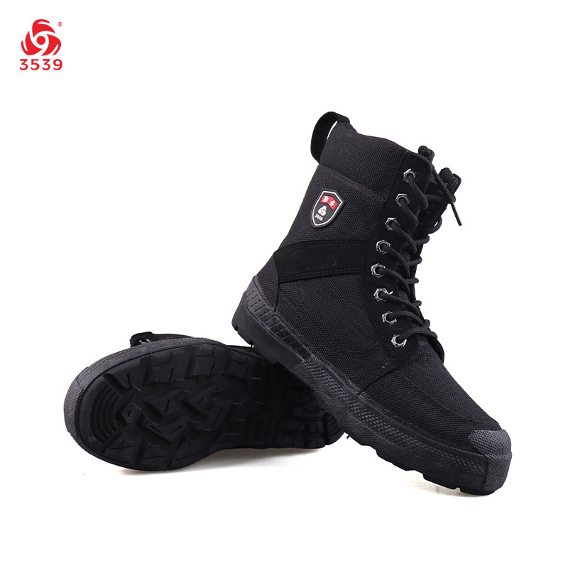 3539高帮厚底安防保安鞋男系带帆布时尚休闲户外帆布鞋