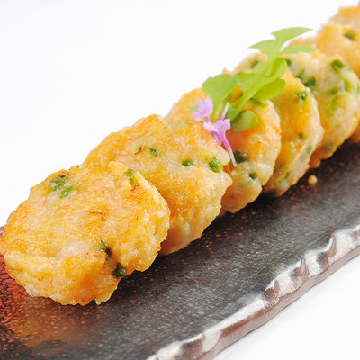 纯手工鲜虾低脂生煎虾饼海鲜虾滑饼纯手打虾400克10片包点