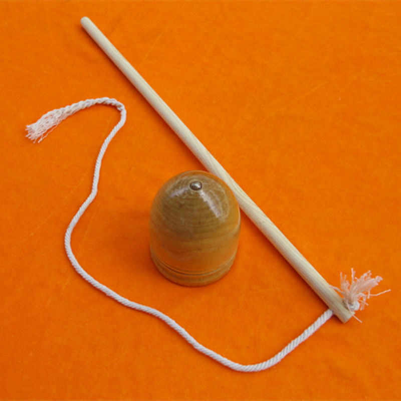 陀螺原木木色木制抽打怀旧玩具彩色旋转木质陀螺