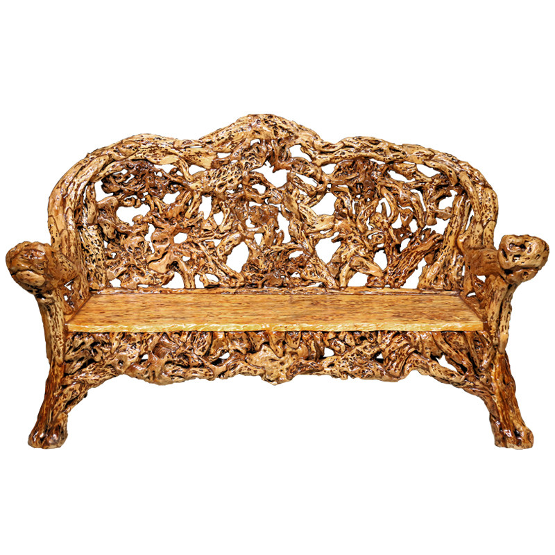 根雕古典热销家具田园艺术中式凳子新古典沙发实木沙发