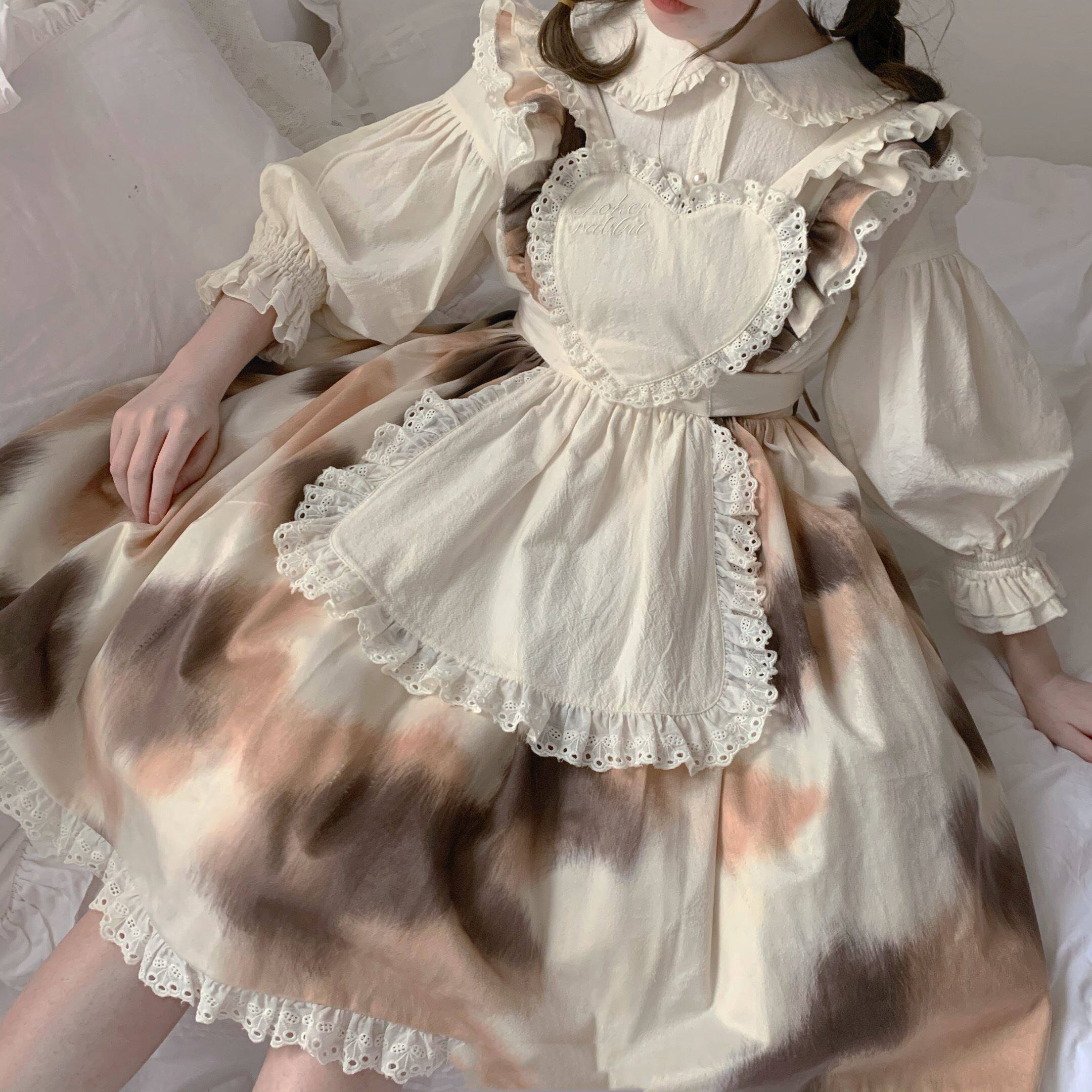 洛丽塔lolita内搭长袖op可爱软妹娃娃领灯笼袖jk打底衬衫衬衣秋冬