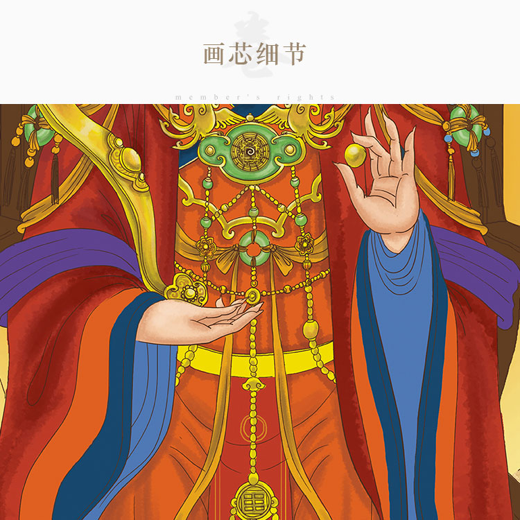 西王母瑶池金母挂王母娘娘神像像画道教绢布卷轴国画