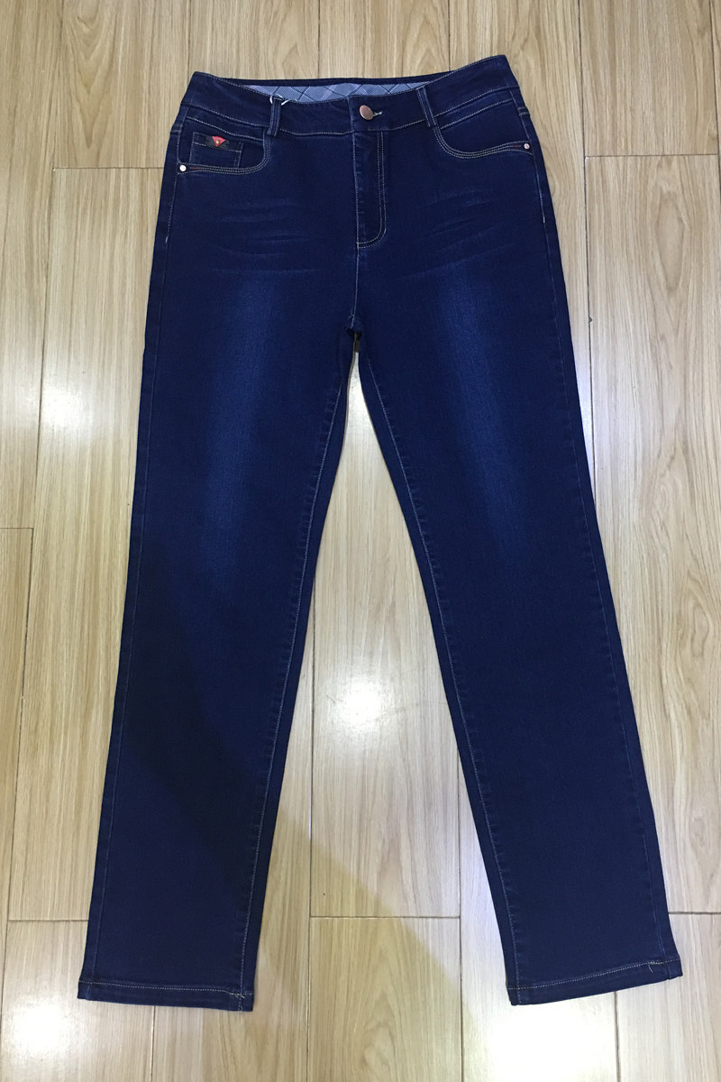 牛仔梦妮女裤2018秋冬高腰弹力小直筒裤18107牛仔裤