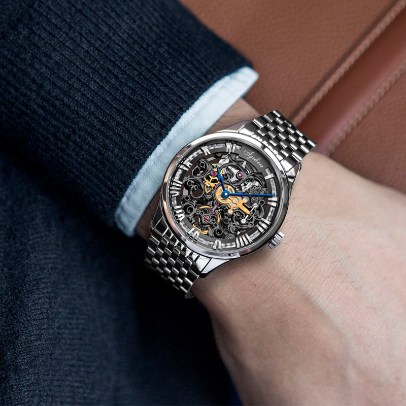 agelocer艾戈勒瑞士手表男镂空全自动机械表长动能腕表 博世系列