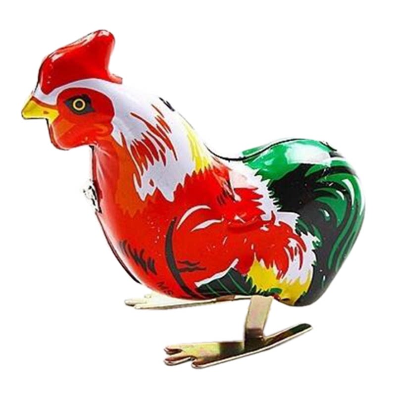 怀旧经典发条公鸡铁皮玩具儿童童年回忆复古收藏发条玩具