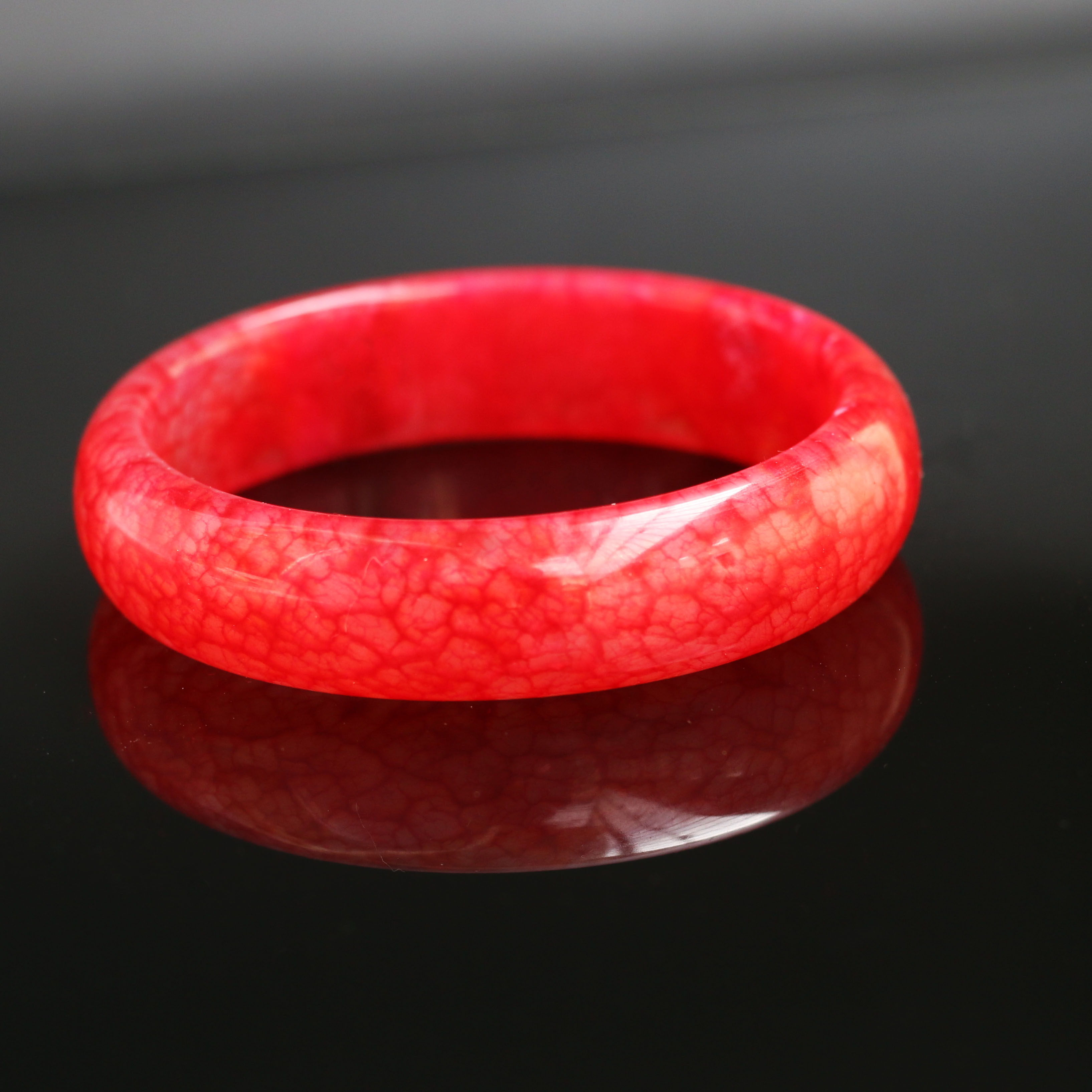 手镯鸡血玉手玉镯镯子岫玉新疆金丝玉玉纹满红手饰