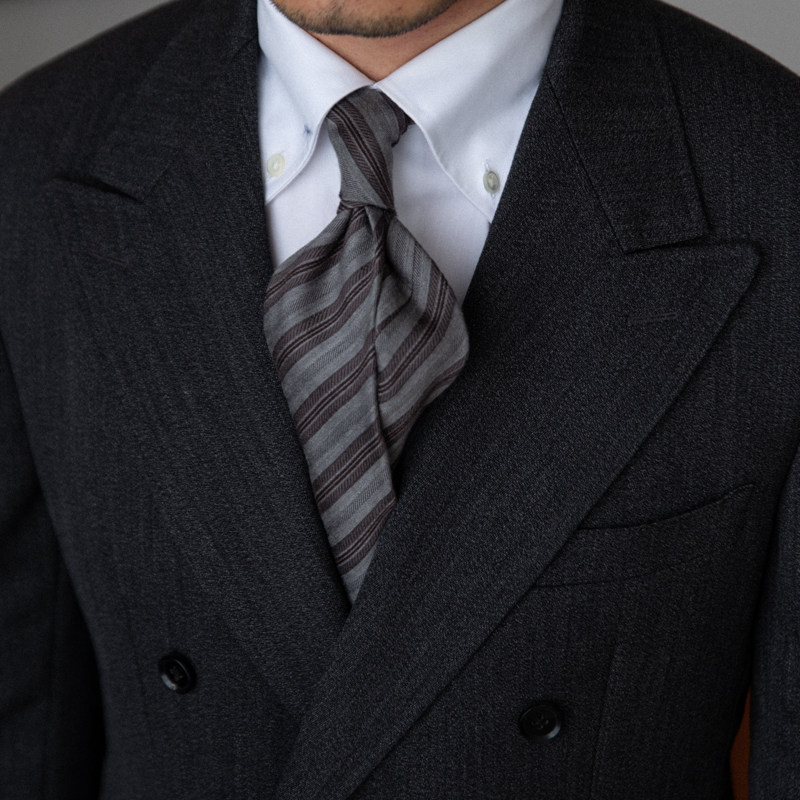 三折装配务正商务衬衫西装内衬羊毛三先生领带领带