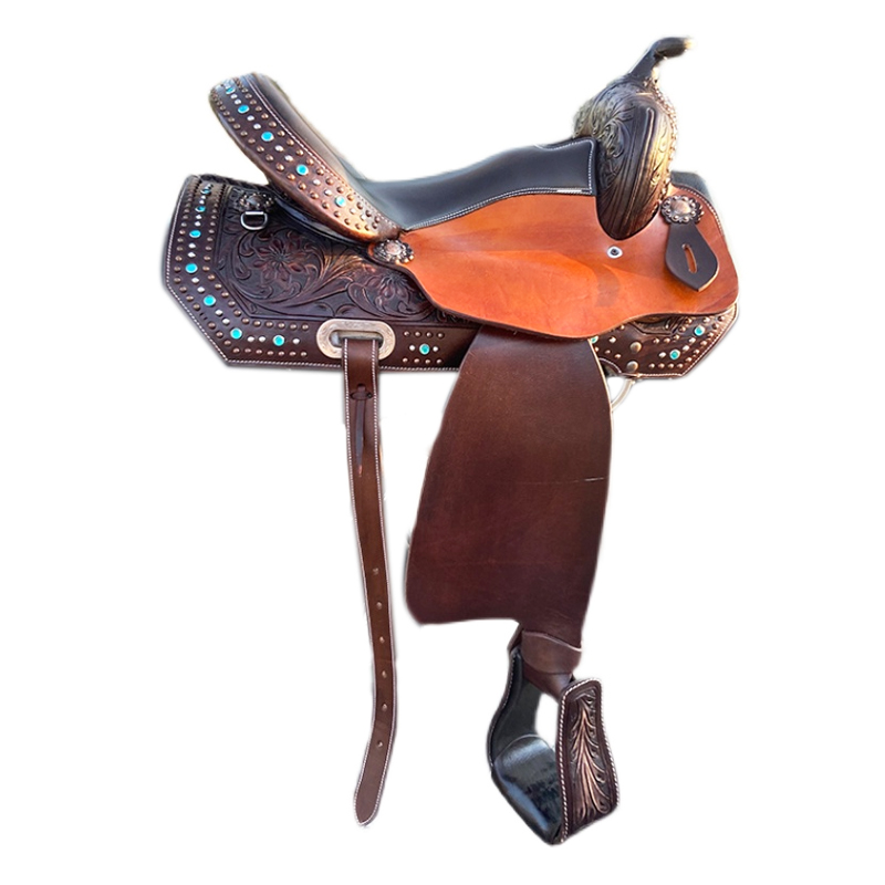 全皮配件子马鞍子牛皮钻头镶钻马镫带进口扭曲马鞍