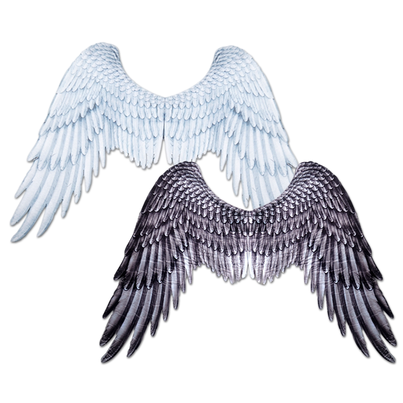大天使黑白羽毛鹰羽翅膀大人儿童舞台表演拍照翅膀