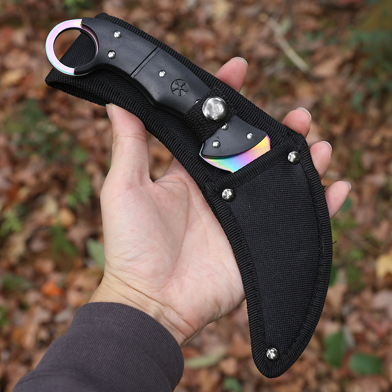 户外防身爪子刀具野外荒野随身装备求生小刀短刀军工刀直刀锋利刀