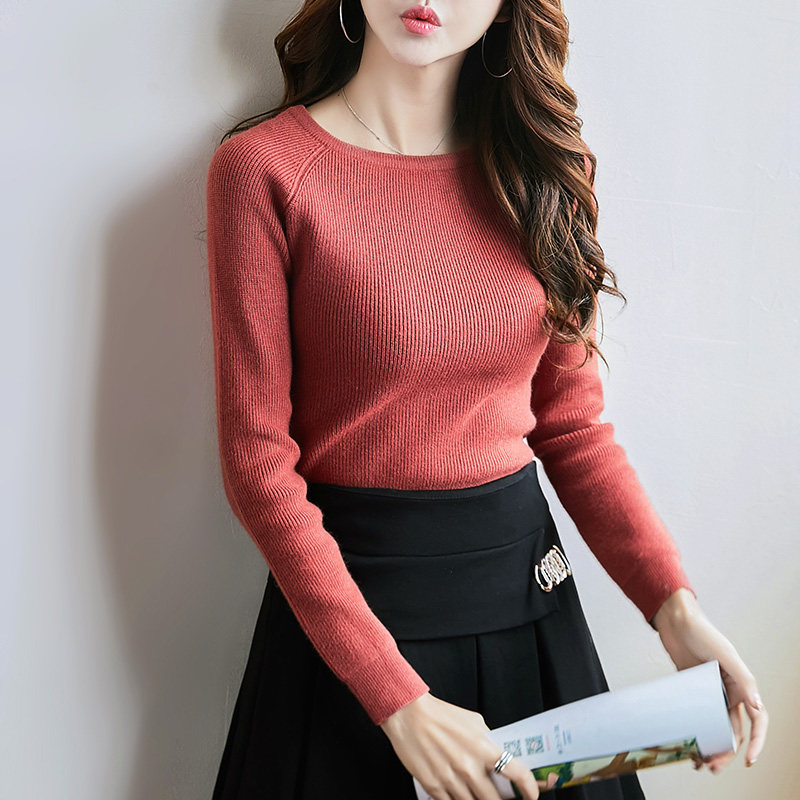 【端木紫】紧身长袖毛衣针织打底衫