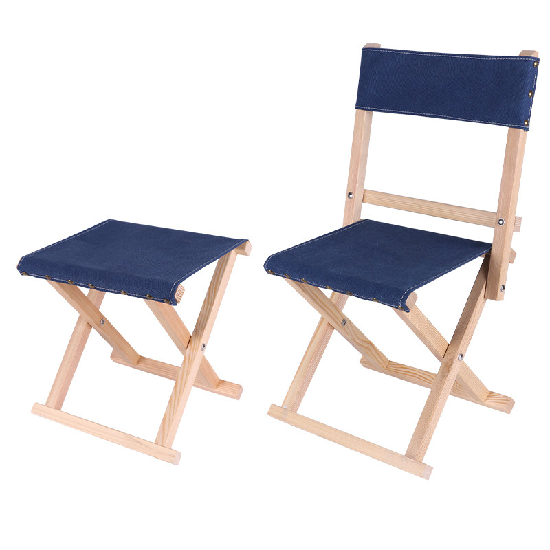 折叠实木落叶落叶松松木户外烧烤靠背包邮马扎折叠凳