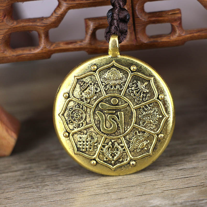 贴身吉祥腰牌铜镜法器厂价密宗莲师九宫牌安宅藏密佛牌符佛光法器