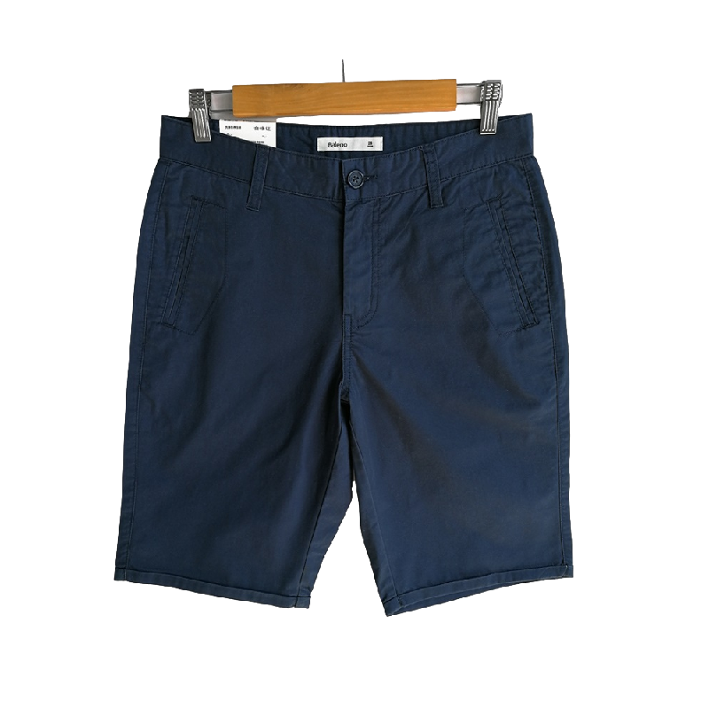 Baleno班尼路短裤男装夏季纯棉纯色薄款卷边夏外穿男士五分休闲裤