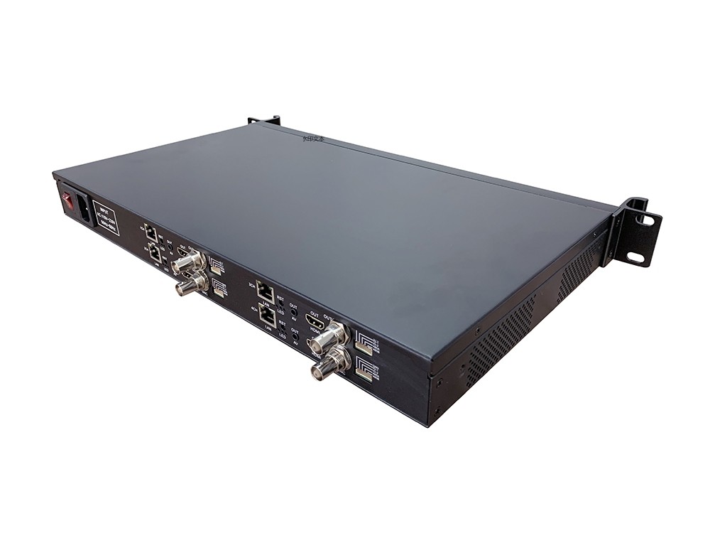 4路网络视频解码器hdmi四路高清h.265 4k60帧rtmp rtsp直播上墙机