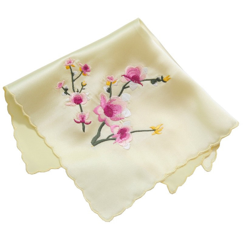 女友珍藏礼物桑蚕蚕丝新款绣花真丝手帕女士手帕