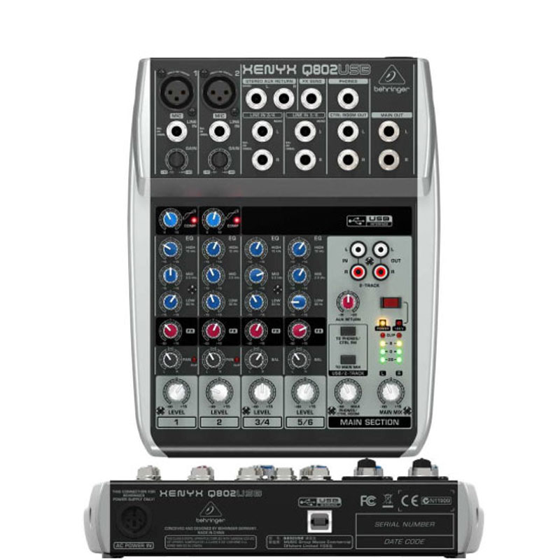 新浦电声百灵达behringerq802usb小型调音调音台