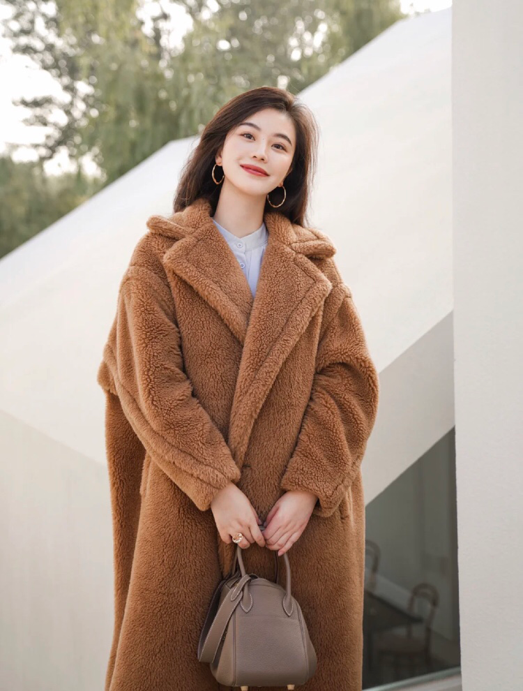 正确版本2020冬款泰迪大衣外套羊驼驼毛山羊绒毛呢外套