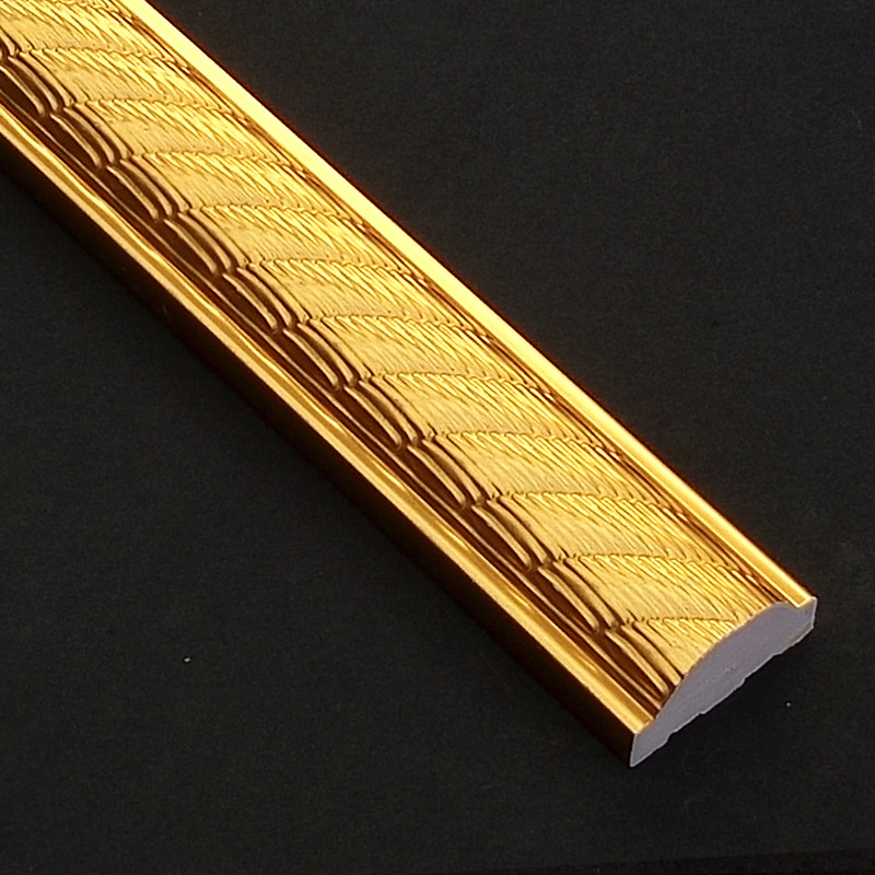中式背景墙装饰线条pvc 压边条金色3.5半圆平底腰线墙纸收口框条