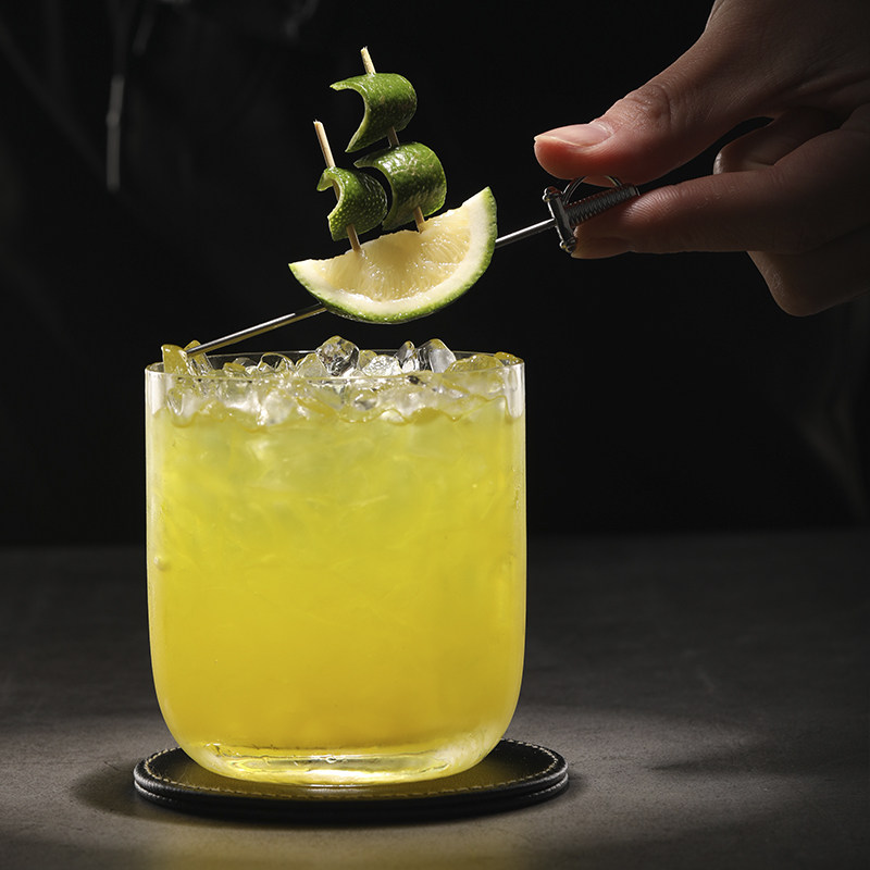 酒吧传奇镀金马天尼鸡尾酒橄榄装饰金色酒色酒针酒酒签