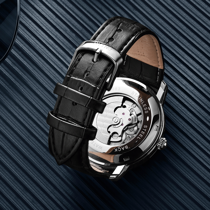 瑞士正品十大品牌手表男士机械表镂空多功能运动真皮带男表潮名牌