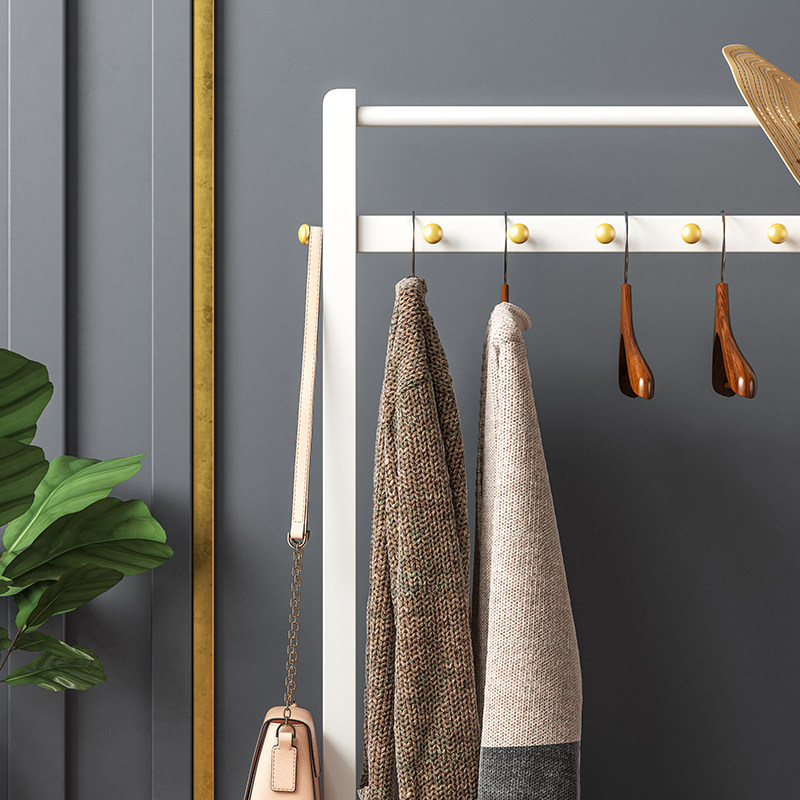 美式轻奢实木衣帽架落地卧室房间主卧挂衣衣架衣帽架