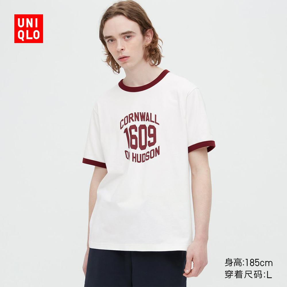 美式复古UT情侣亲子装NY weekend trip印花T恤(短袖拼色)456126