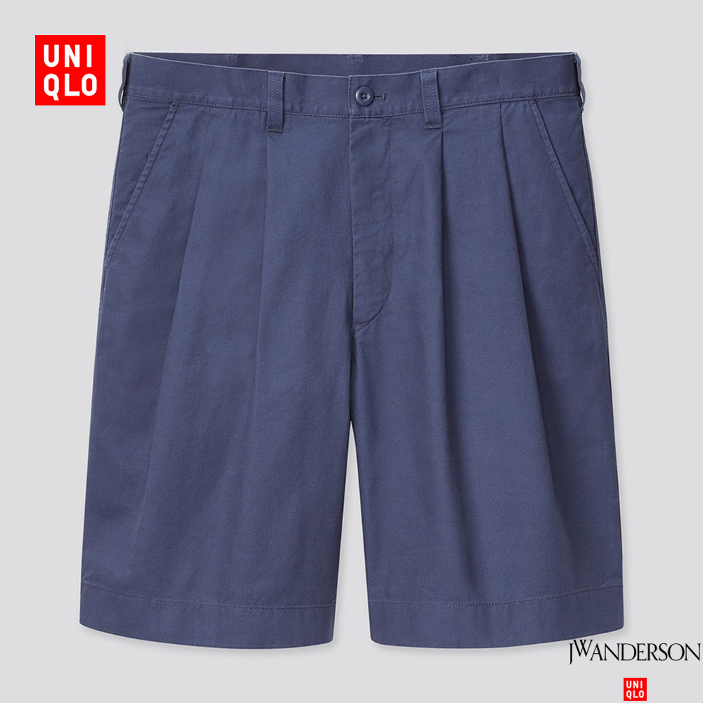 优衣库【设计师合作款】男装 打褶全棉短裤 夏季薄款 440286