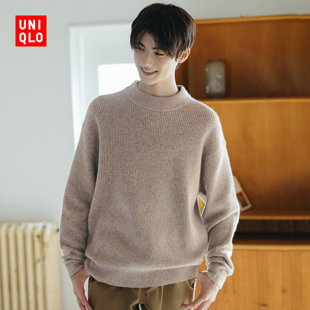 优衣库 男装 souffle yarn高领针织衫(长袖 毛衣) 438793 UNIQLO