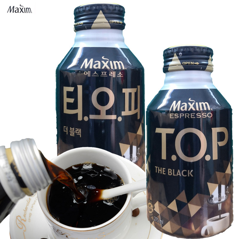 咖啡韩国原装进口麦馨top即饮275ml瓶小罐装拿铁即饮咖啡
