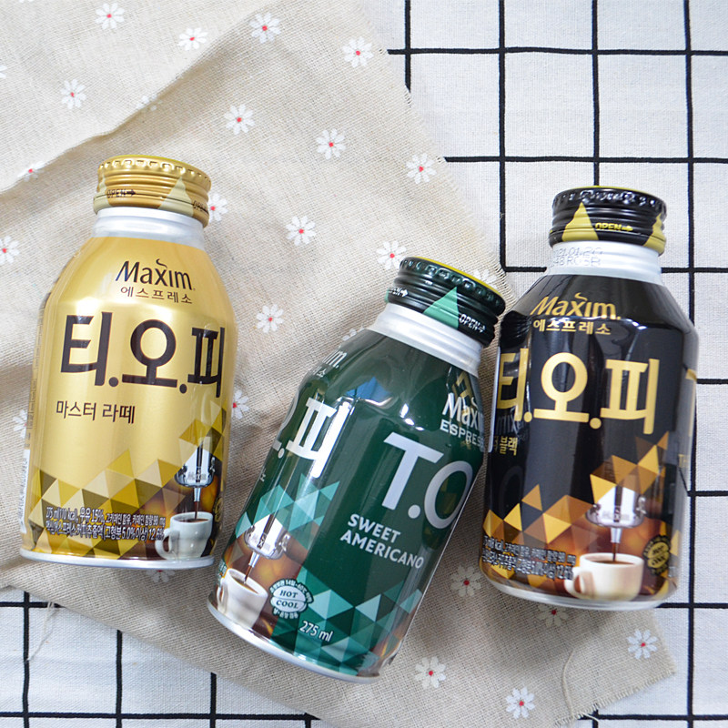 咖啡韩国原装进口麦馨top即饮275ml瓶小罐装拿铁即饮咖啡