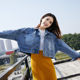 2020 Spring and Autumn new Korean short paragraph Harajuku style jacket bf loose back slit denim jacket female wild tide 2020 Spring and Autumn new Korean short paragraph Harajuku style jacket bf loose back slit denim jacket female wild tide