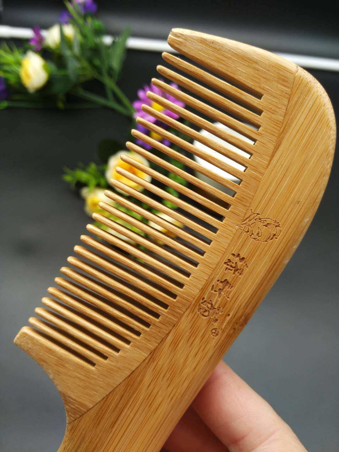 绿竹翁精制竹梳防静电护理头发天然天然竹竹子梳子梳子