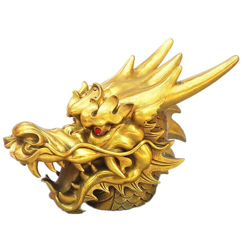 纯铜龙头圆明园生肖兽首龙首摆件家饰品商务礼物摆件