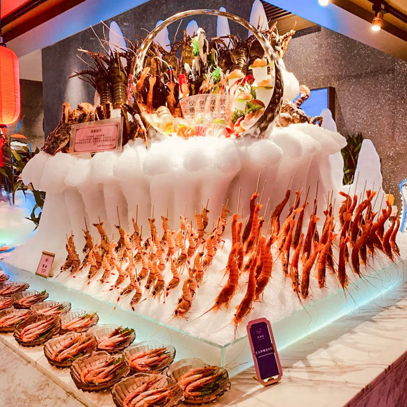 自助餐海鲜冰槽不锈钢啤酒饮料水果冷餐长方形刺身果盆