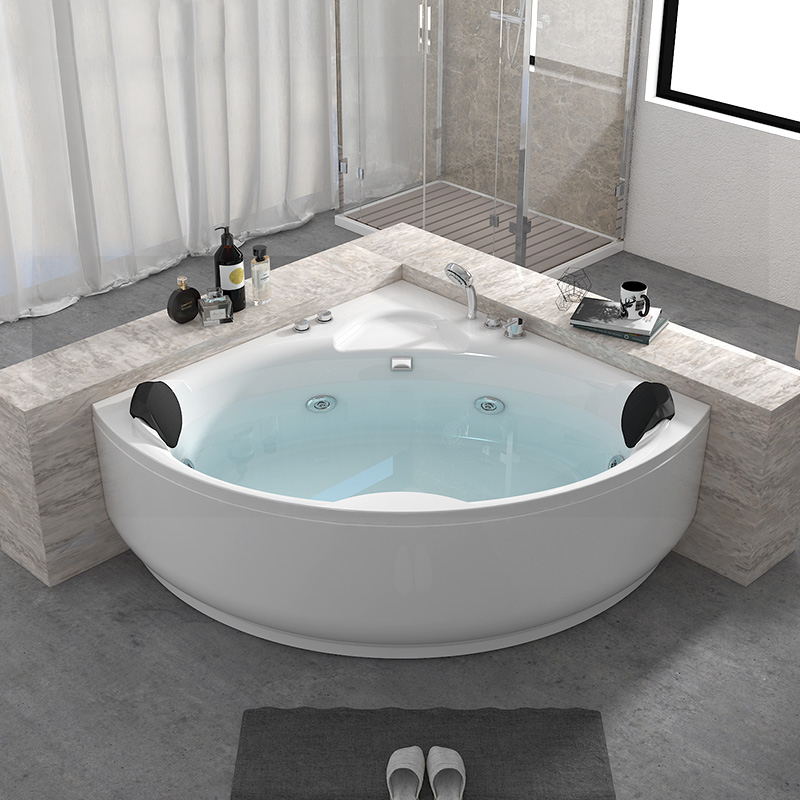 碧洋扇形双人浴缸家用成人亚克力深泡浴盆1.2-1.5米普通浴缸