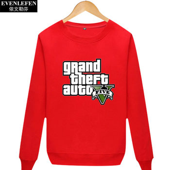 GTA peripheral 5 round neck sweatshirt ເກມນັກຮຽນຜູ້ຊາຍ ເຄື່ອງນຸ່ງບາງໆ ແຂນຍາວ ພາກຮຽນ spring ແລະດູໃບໄມ້ລົ່ນ terry pullover top