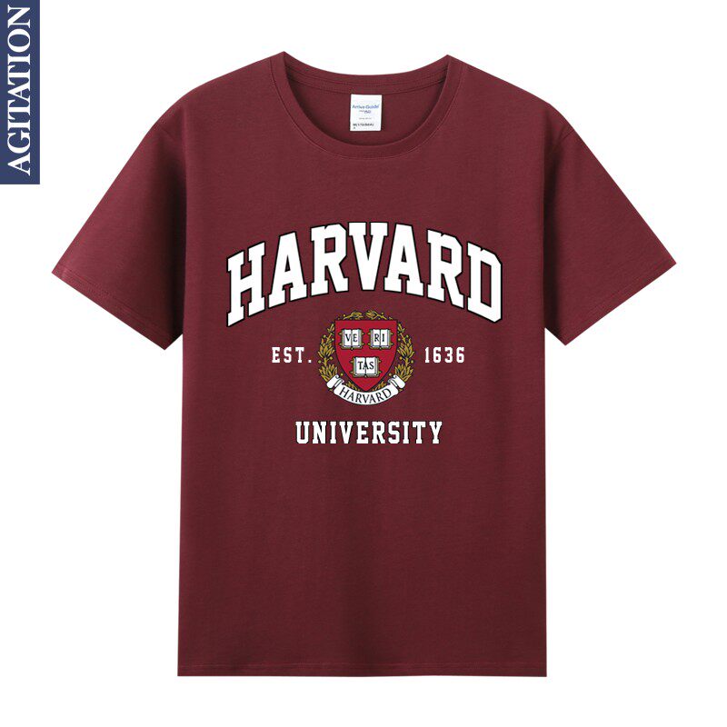 美国哈佛大学校园文化harvard校服纯棉短袖恤男女学生班服t恤